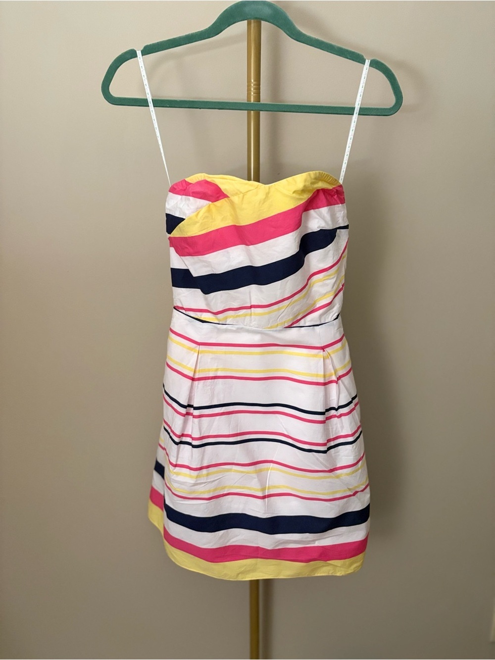Lilly Pulitzer White Dress with Pink, Yellow and Navy Stripes
